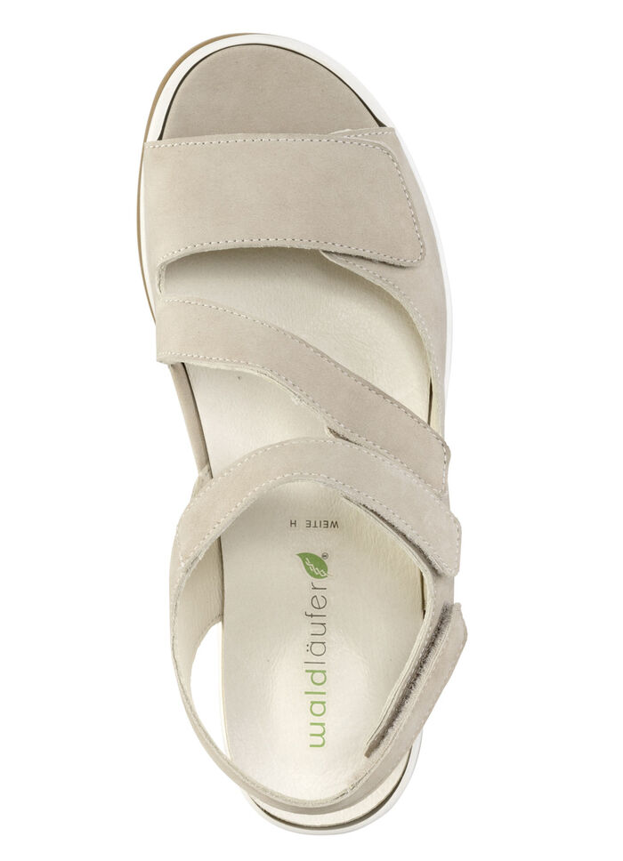 Waldläufer, bequeme Damen-Sandalen, Weite H, mit herausnehmbarem Fußbett BEIGE