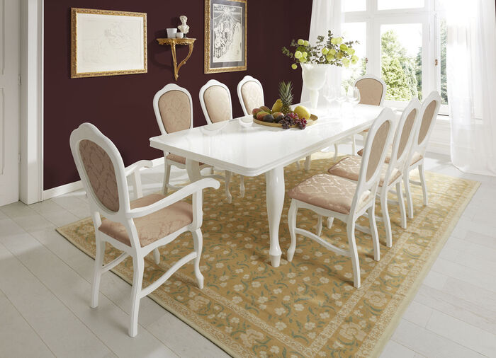 2er-Set Esszimmerstühle WEISS-CAPPUCCINO