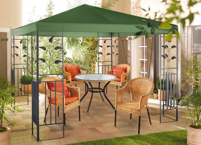 Pavillon Lukas mit pulverbeschichtetem Stahlgestell 