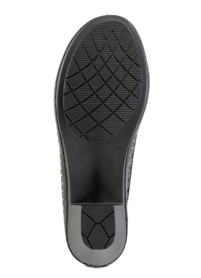 Gemini, sommerliche Damen-Pumps, Weite G, aus Leder SCHWARZ