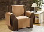 Sessel-,Couch- und Armlehnenschoner mit Veloursbandeinfassung CAMEL