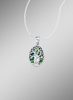 Anh&auml;nger mit Ankerkette und Lebensbaum-Motiv 