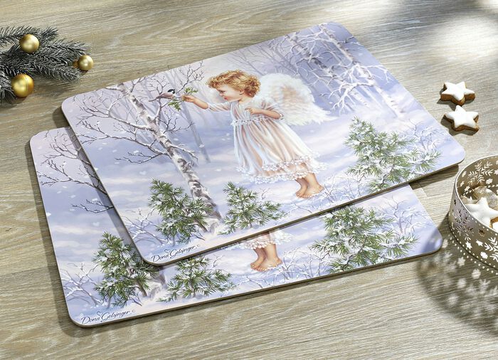 Platz-Set mit Winterengel-Motiv 2-teilig 
