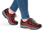 Waldl&auml;ufer, sportliche Damen-Schn&uuml;rschuhe, Weite H, mit herausnehmbarem Fu&szlig;bett GRANATROT-SCHWARZ-GRAU