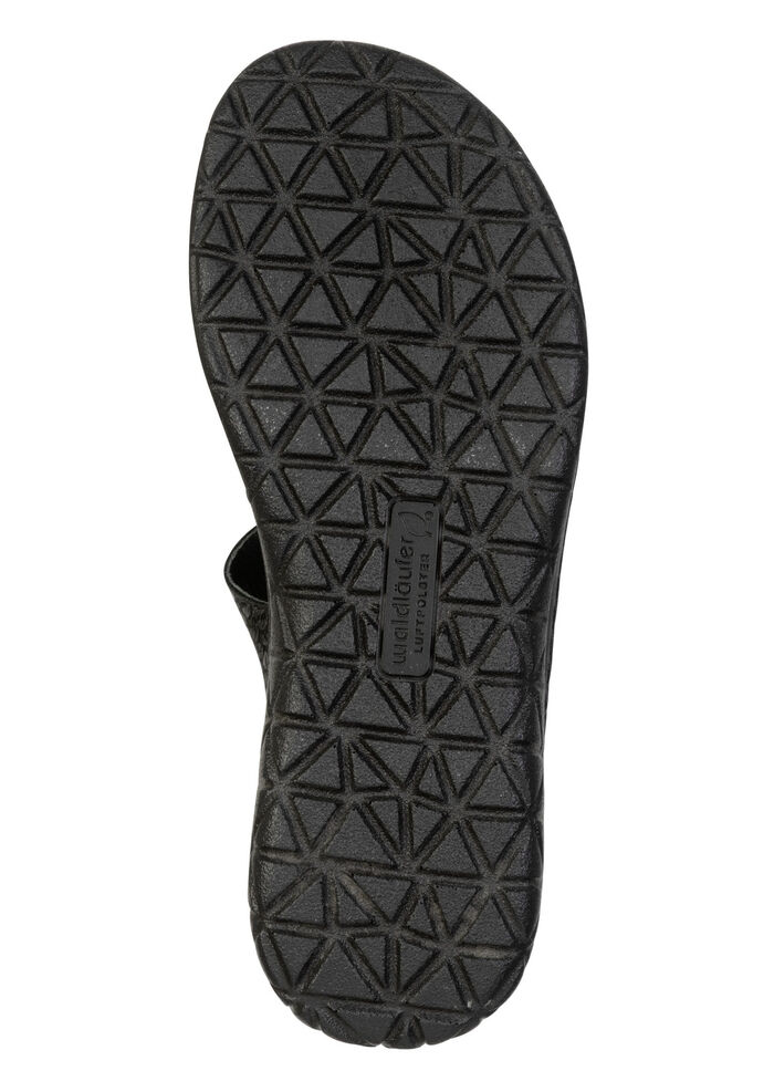 Waldläufer, bequeme Damen-Sandalen, Weite H, mit herausnehmbarem Fußbett SCHWARZ