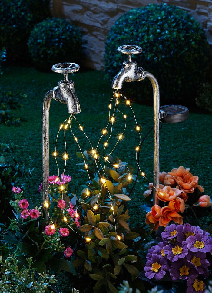 Solar-Wasserhahn, 2er-Set, aus solidem Eisen 