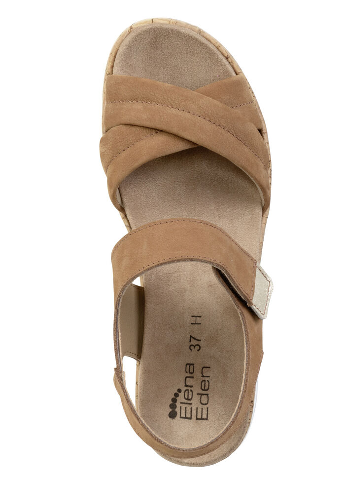 ELENA EDEN Sandale aus Nubuk- oder Veloursleder COGNAC