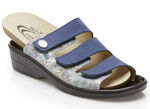 Pantolette aus Rind- und Chevreauleder JEANS-BUNT