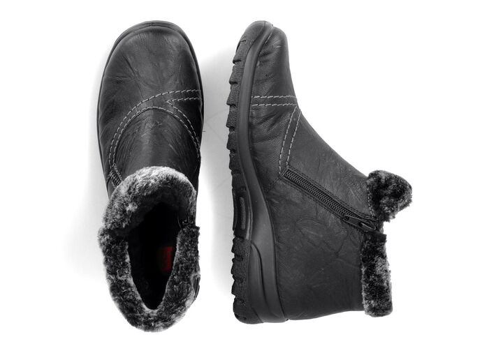 Rieker, gefütterte Damen-Boots, Winterschuhe, mit Reißverschluss SCHWARZ