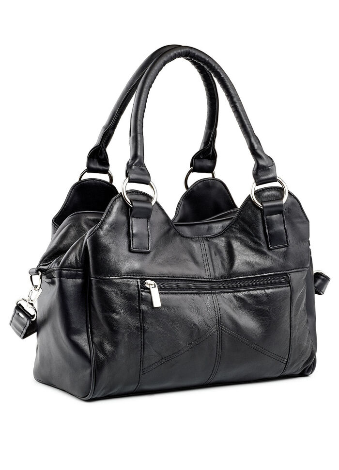 Tasche aus Nappaleder und Synthetikmaterial SCHWARZ