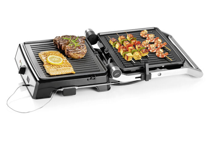 Kontaktgrill mit antihaftbeschichteten Grillplatten 