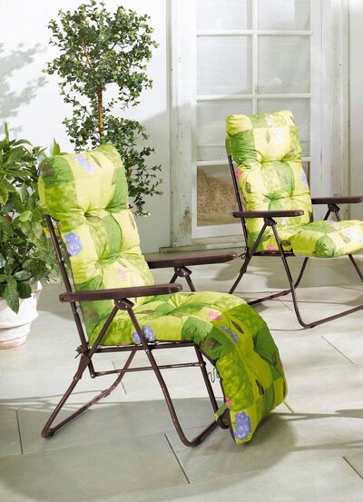 Gartenm&ouml;bel mit lackiertem Stahlrohrgestell und Federbespannung 