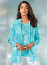 Strick-Twinset mit Mustermix AQUA