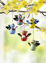 Vogelh&auml;nger aus Holz, 5er-Set 