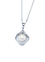 S&uuml;&szlig;wasser-Zuchtperlen Anh&auml;nger mit Panzerkette 