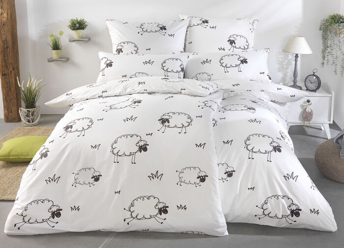 Renforcé Bettwäsche-Garnitur mit Reißverschluss WEISS