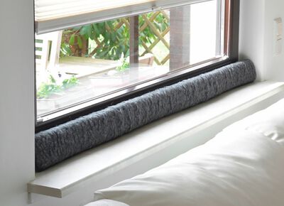 Schurwoll-Zugluftstopper f&uuml;r Fenster 