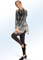 Longbluse mit sch&ouml;nem Bord&uuml;ren- und Inkjet-Druck 