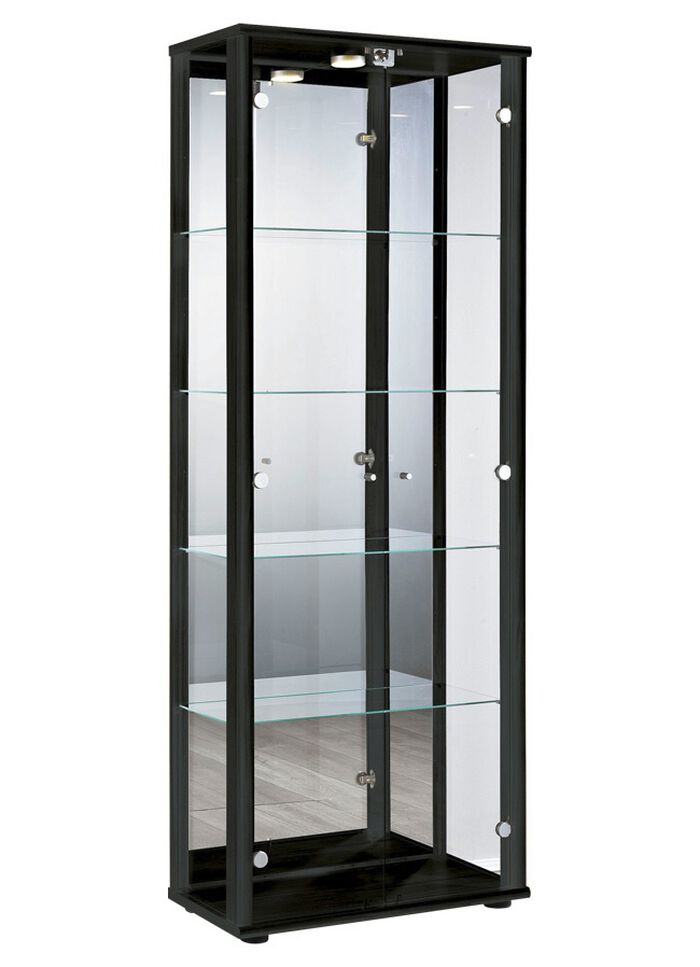 Vitrine, 2-türig, mit LED-Beleuchtung SCHWARZ