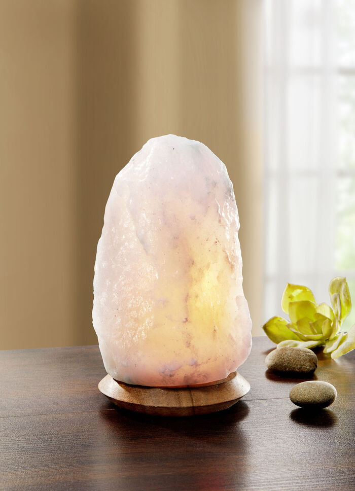 Beleuchteter Salzkristall WEISS