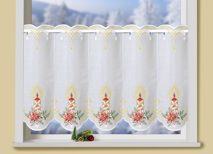 Kurzstore Kerzen mit echter Plauener Stickerei 