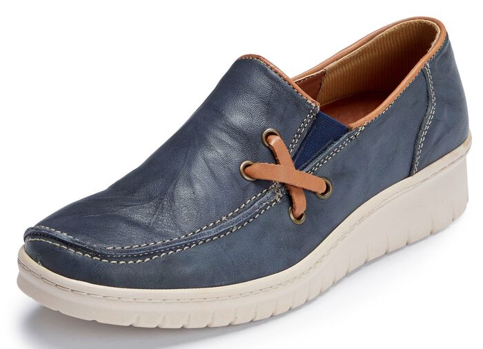 ELENA EDEN Slipper mit Knitterstruktur JEANS