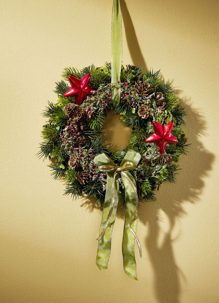 Wandkranz mit 2 roten Sternen 