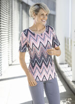 Shirt mit Allover-Dessin in 2 Farben ROSÉ-ECRU-GRAU