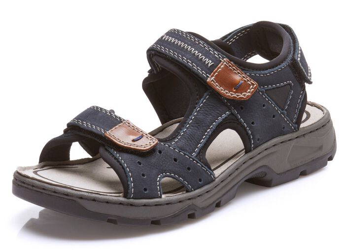 Rieker, klassische Herren-Trekkingsandalen, aus Leder 