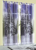 Dekoschal mit  digitalbedrucktem Winterwald Dessin 