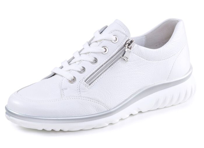 ELENA EDEN Sneaker aus genarbtem Kalbleder WEISS