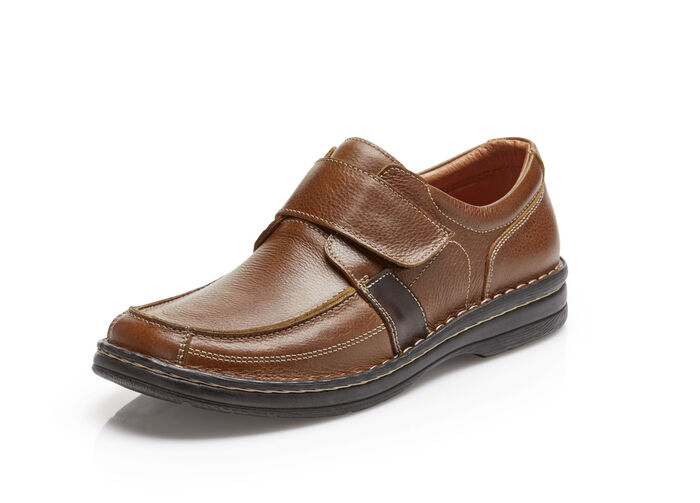 GINO GALANTE, klassische Herren-Slipper, mit herausnehmbarem Fußbett COGNAC