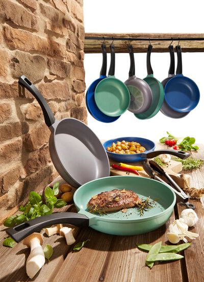 „GSW“ Pfannen-Set „Rainbow“ aus hochwertigem Aluminiumguss 