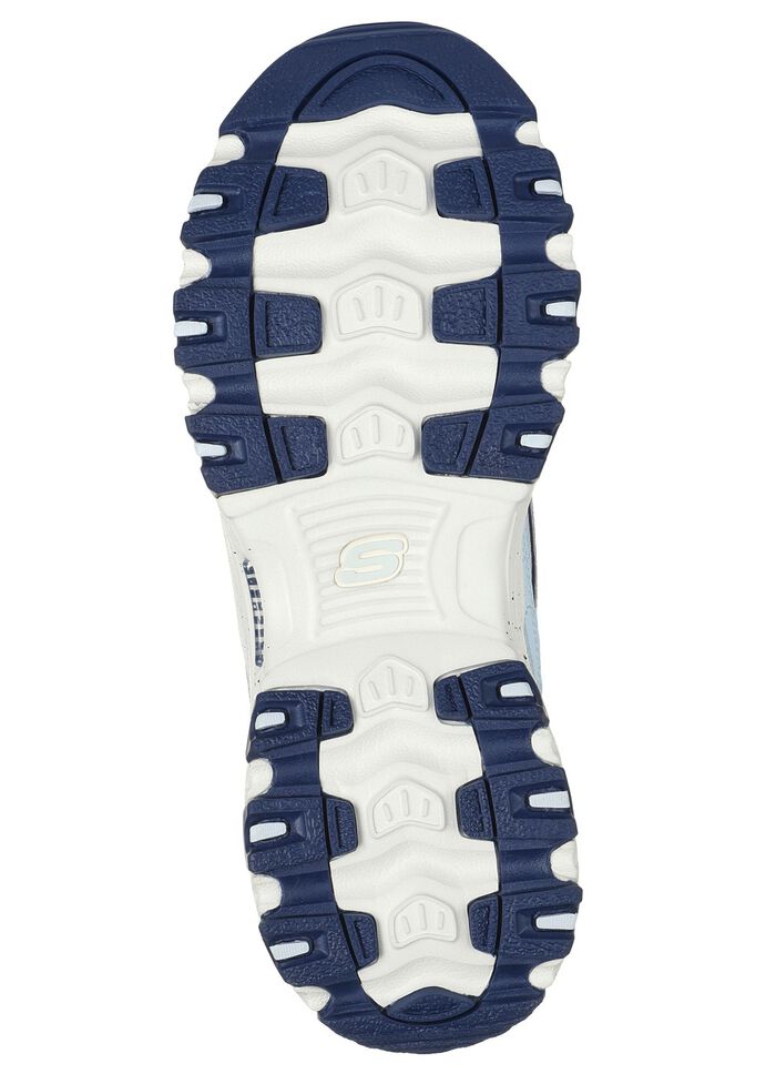 SKECHERS Schn&uuml;r-Sneaker mit Veloursleder-Bes&auml;tzen BLAU-PINK