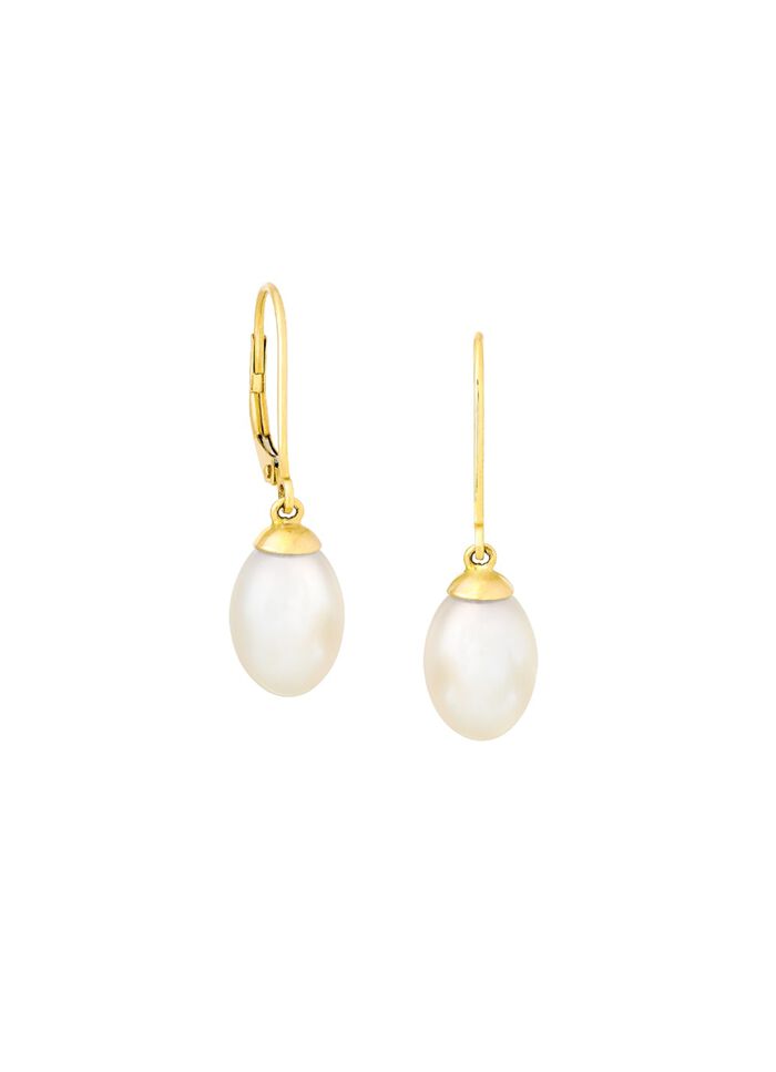 Zeitlose Ohrhänger mit Süßwasser-Zuchtperlen 