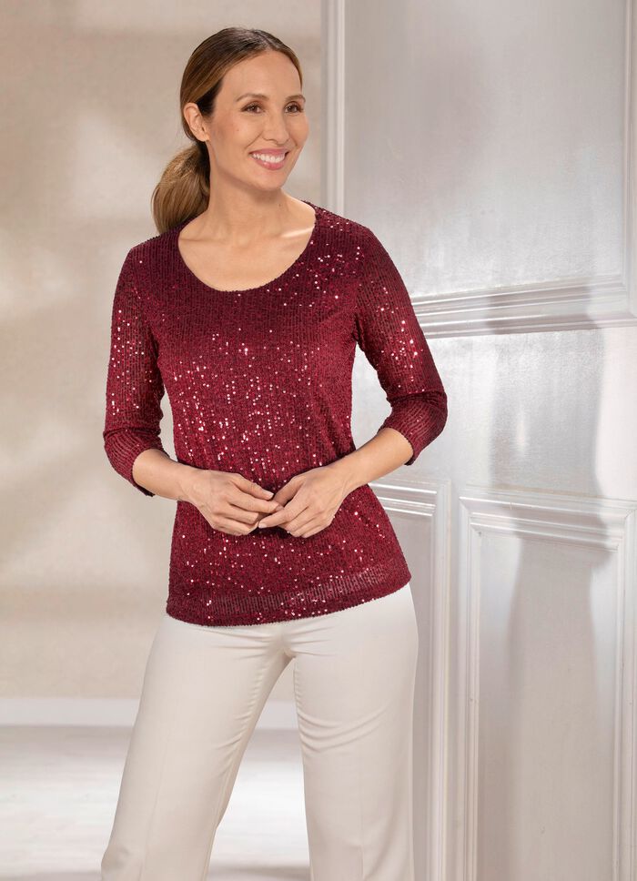 Funkelnde Shirt-Tunika  BORDEAUX