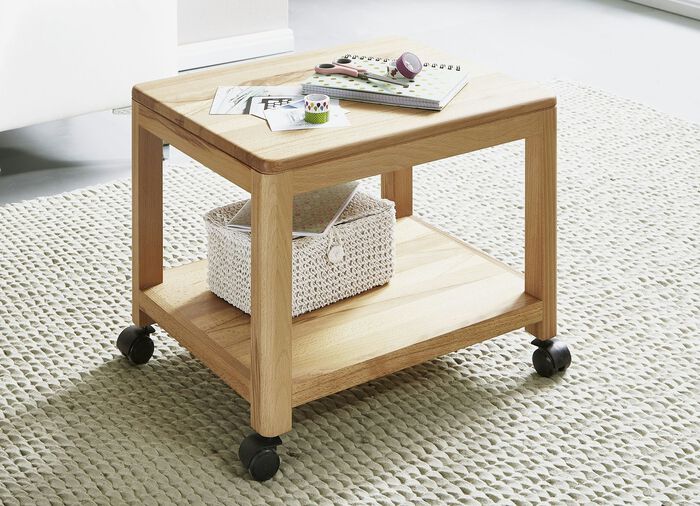 Beistellwagen aus ge&ouml;ltem Massivholz KERNBUCHE