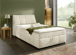 Boxspringbett mit Stauraum im Kopfteil und Bettkasten CREME