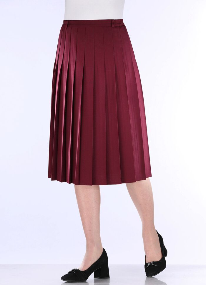 Rock mit figurg&uuml;nstigen Rundumfalten BORDEAUX