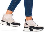 Rieker, stylische Damen-Boots, Weite G, mit Rei&szlig;verschluss ECRU-SCHWARZ