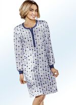 Zweierpack Nachthemden, Langarm mit Knopfleiste und Bündchen MARINE/TÜRKIS