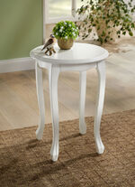 Teilmassiver Beistelltisch ANTIKWEISS