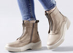 Libelle Bootie aus Nappaleder mit Zier-Reißverschluss TAUPE
