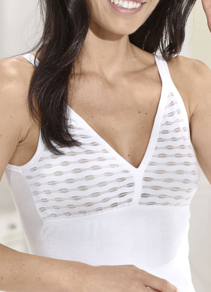 Zweierpack BH-Hemden mit dezent glänzendem Ajourdessin 