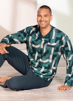 Schlafanzug mit V-Ausschnitt und Brusttasche 