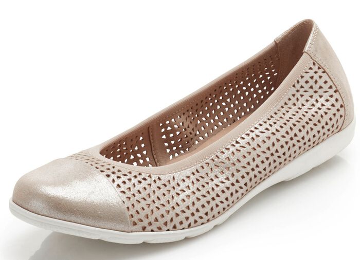 Caprice, sommerliche Damen-Ballerinas, Weite G, mit Gummizug 