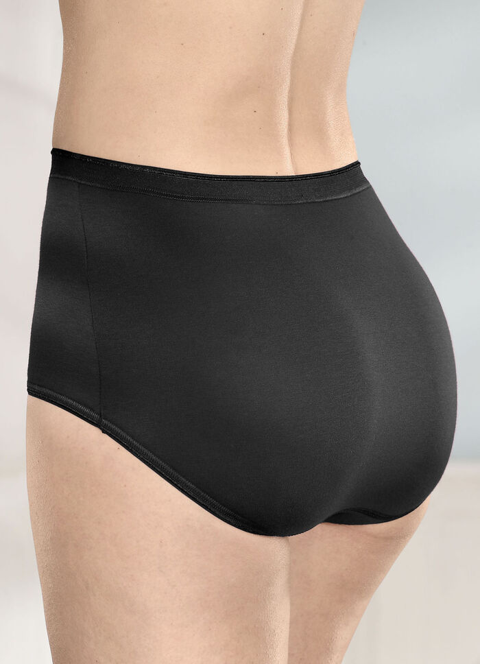 brio lingerie Fünferpack Slips mit elastischen Abschlüssen 3X BORDEAUX, 2X SCHWARZ