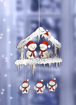 Winterliches Holz-Fensterbild 