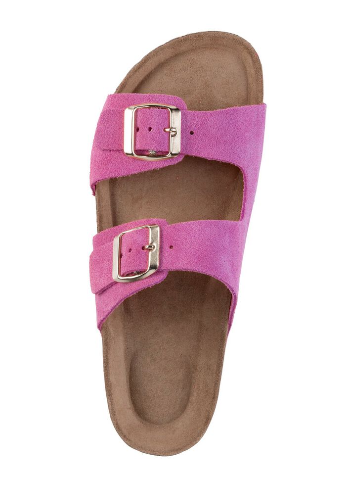 ELENA EDEN, bequeme Damen-Pantoletten, Weite H, aus Leder PINK