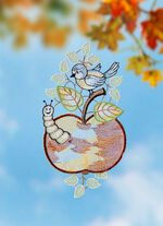 Fensterbild aus echter Plauener Spitze 